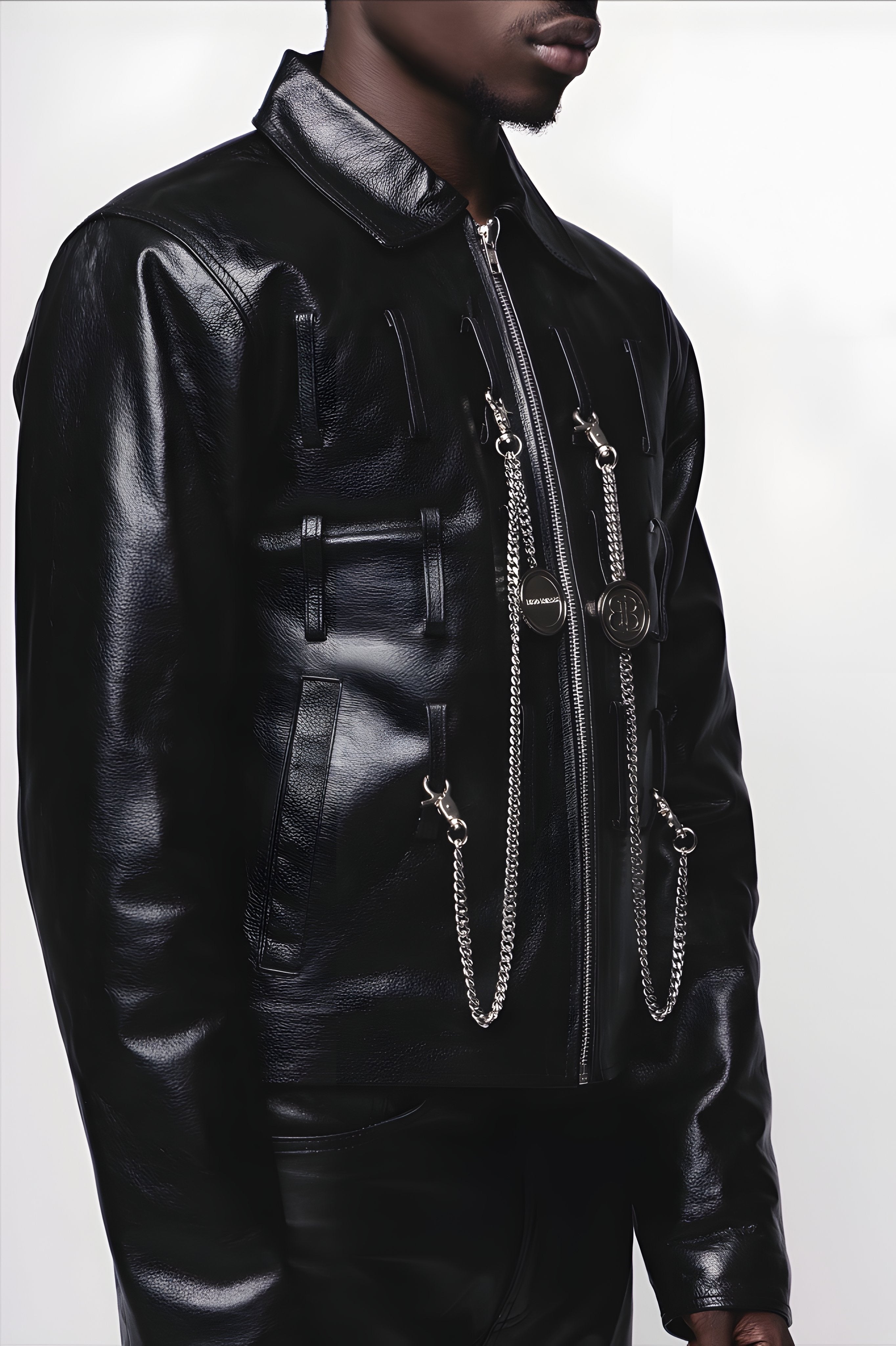 Looped Leather Jacket