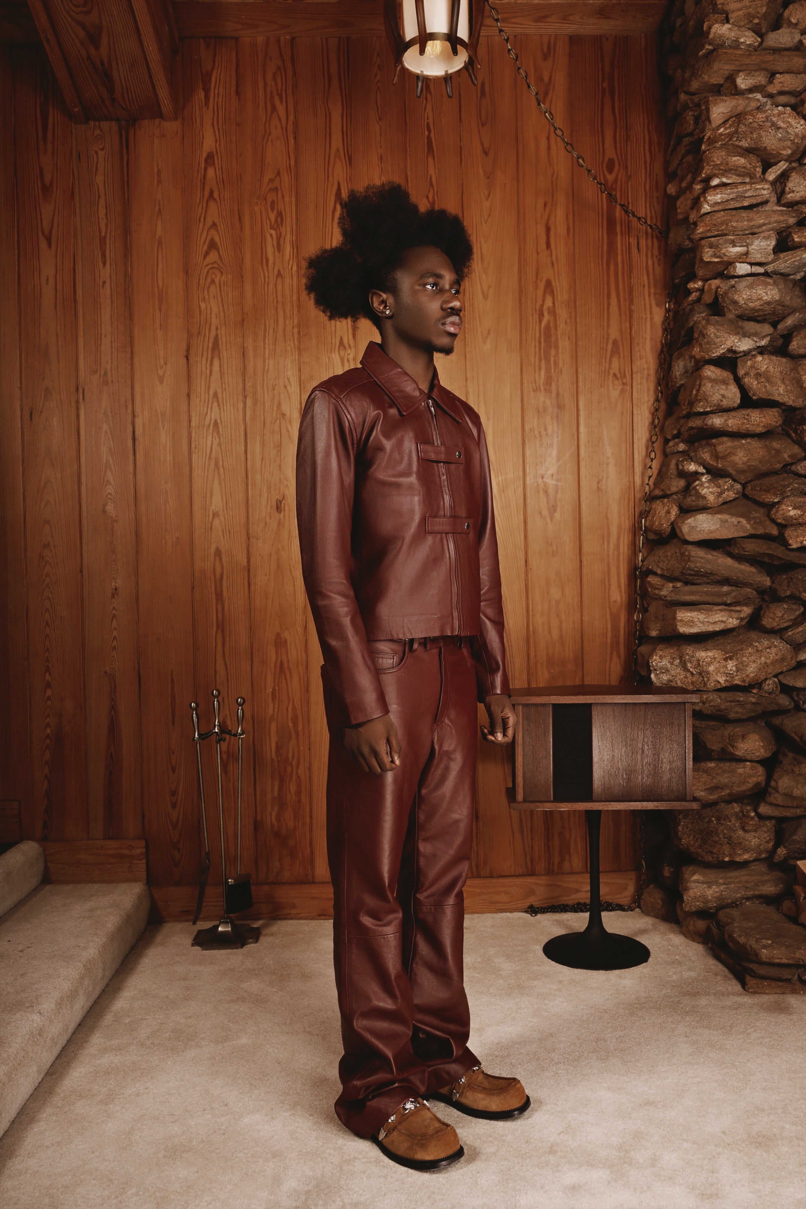 Maroon Leather Pants
