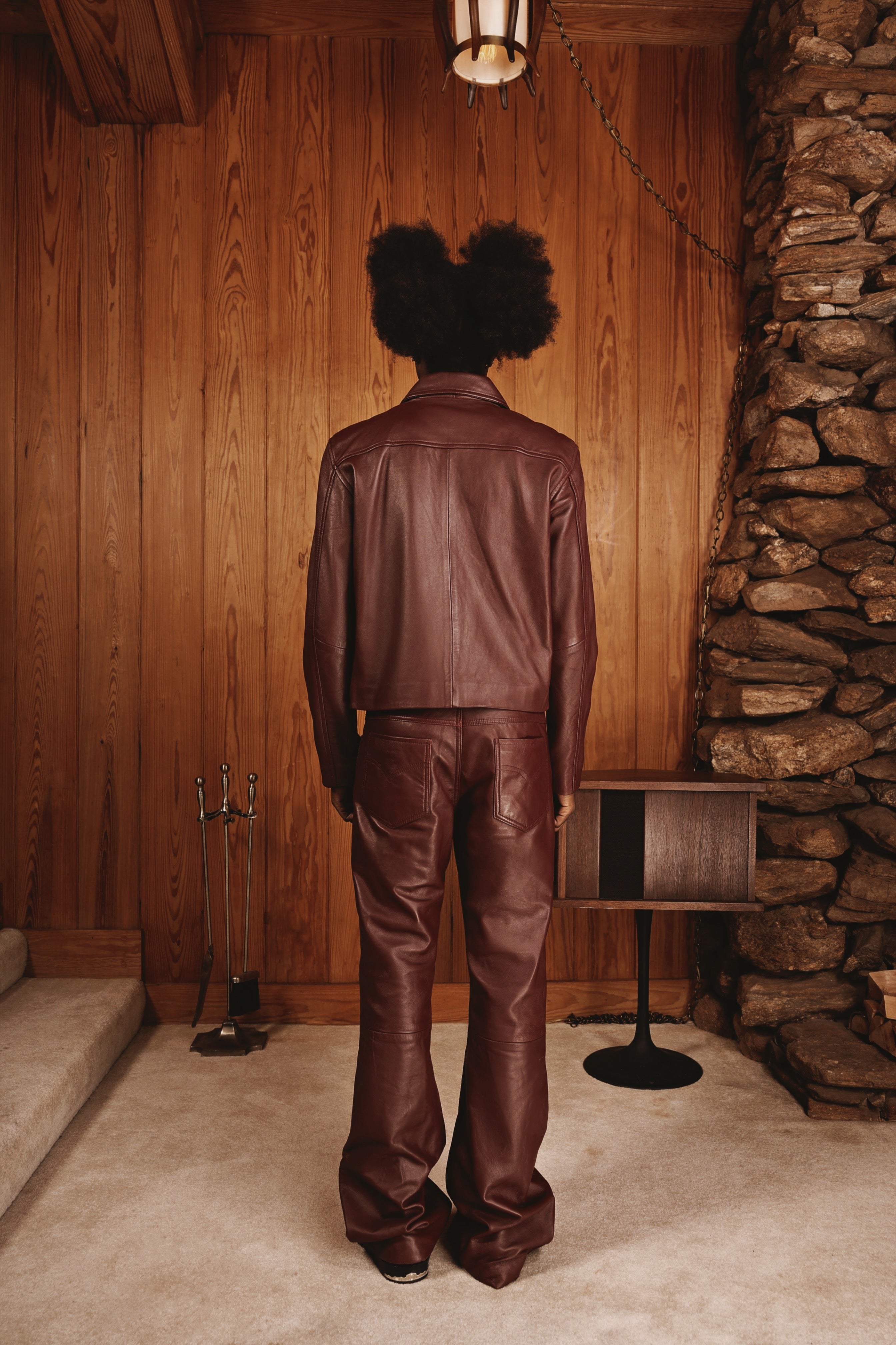 Maroon Leather Pants