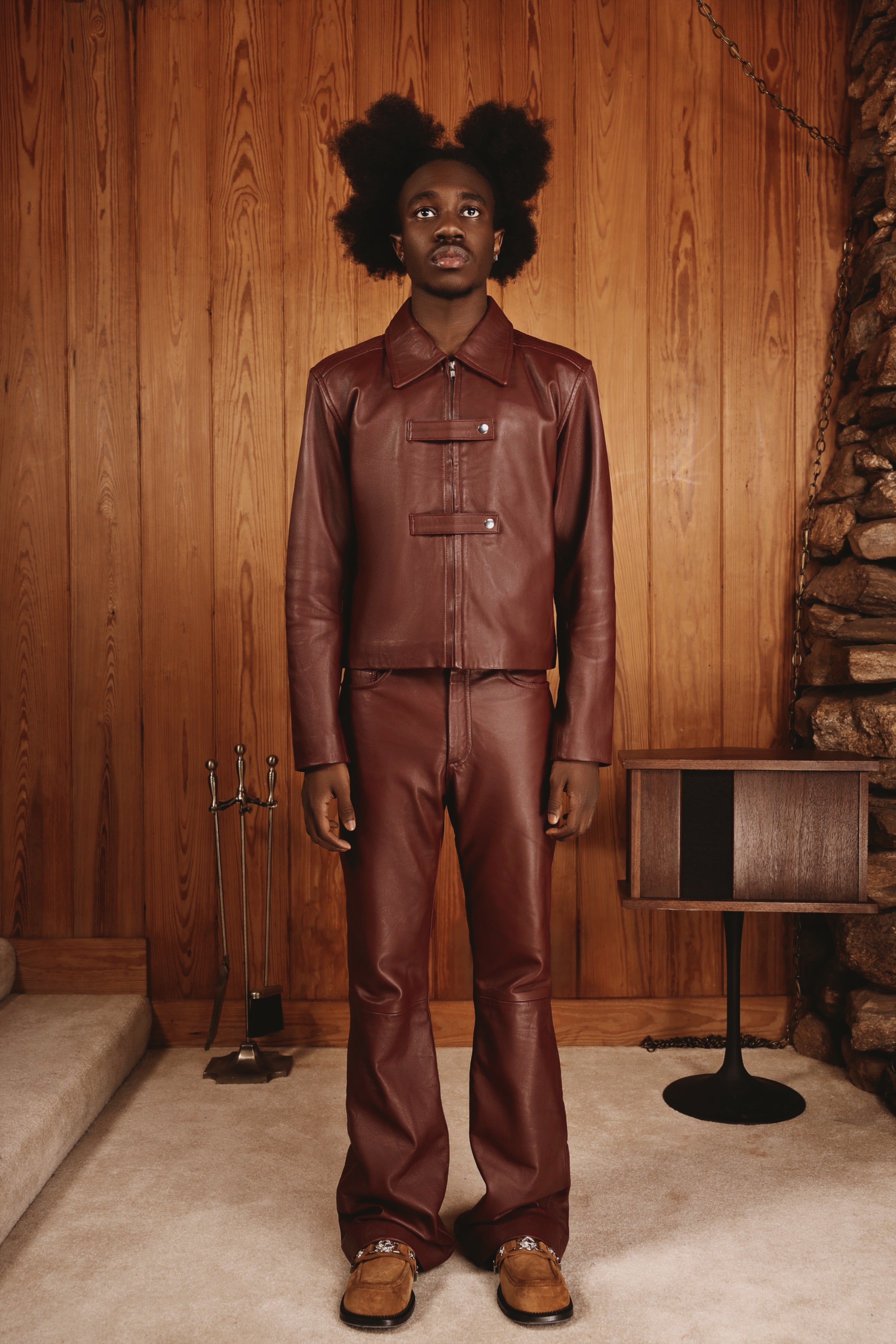 Maroon Leather Pants