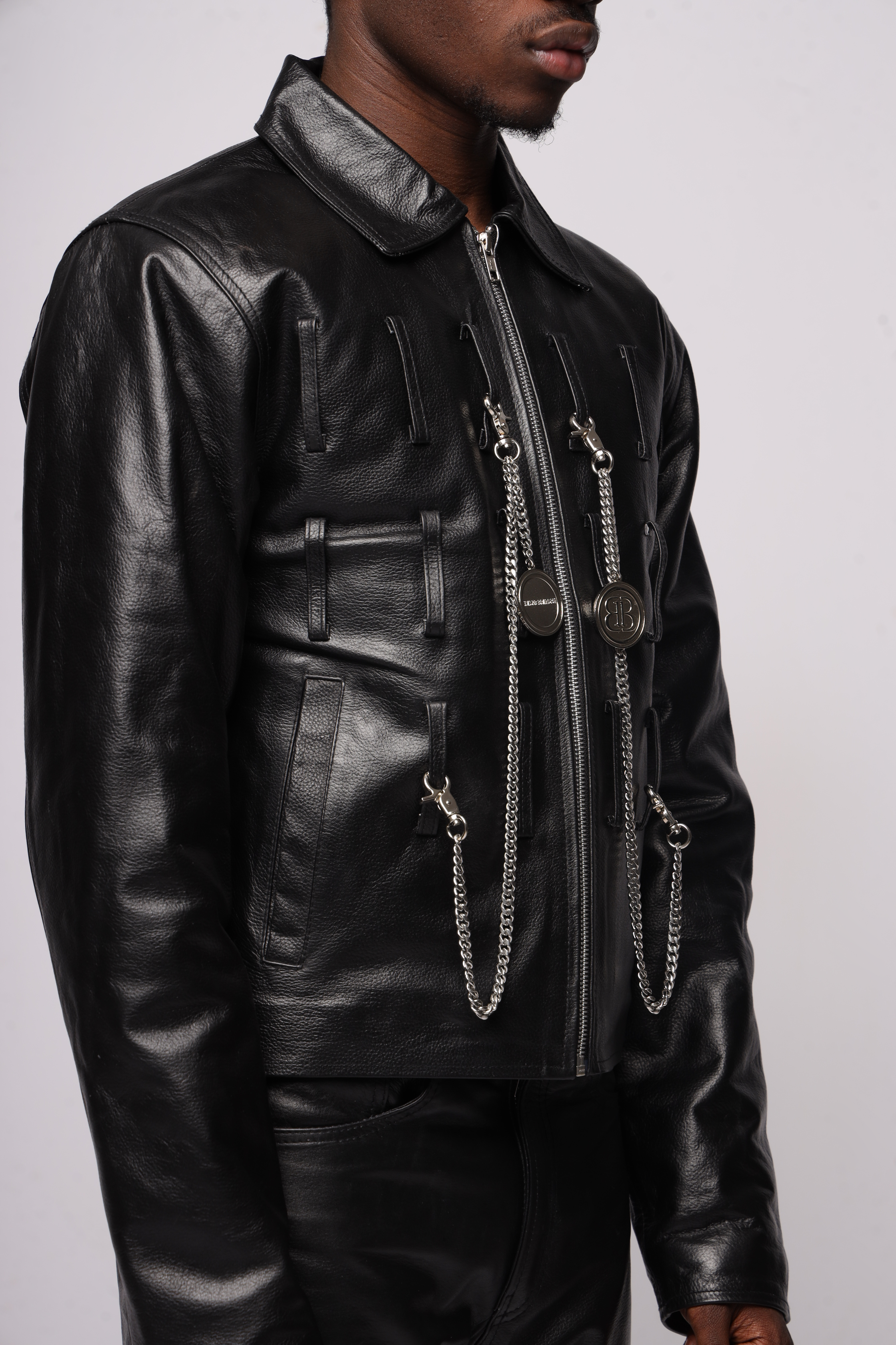Looped Leather Jacket